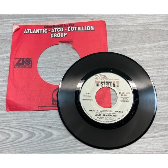 Louis Armstrong What a Wondeful World / His Father 45 Jazz WLP Promo VG+ - Picture 3 of 4